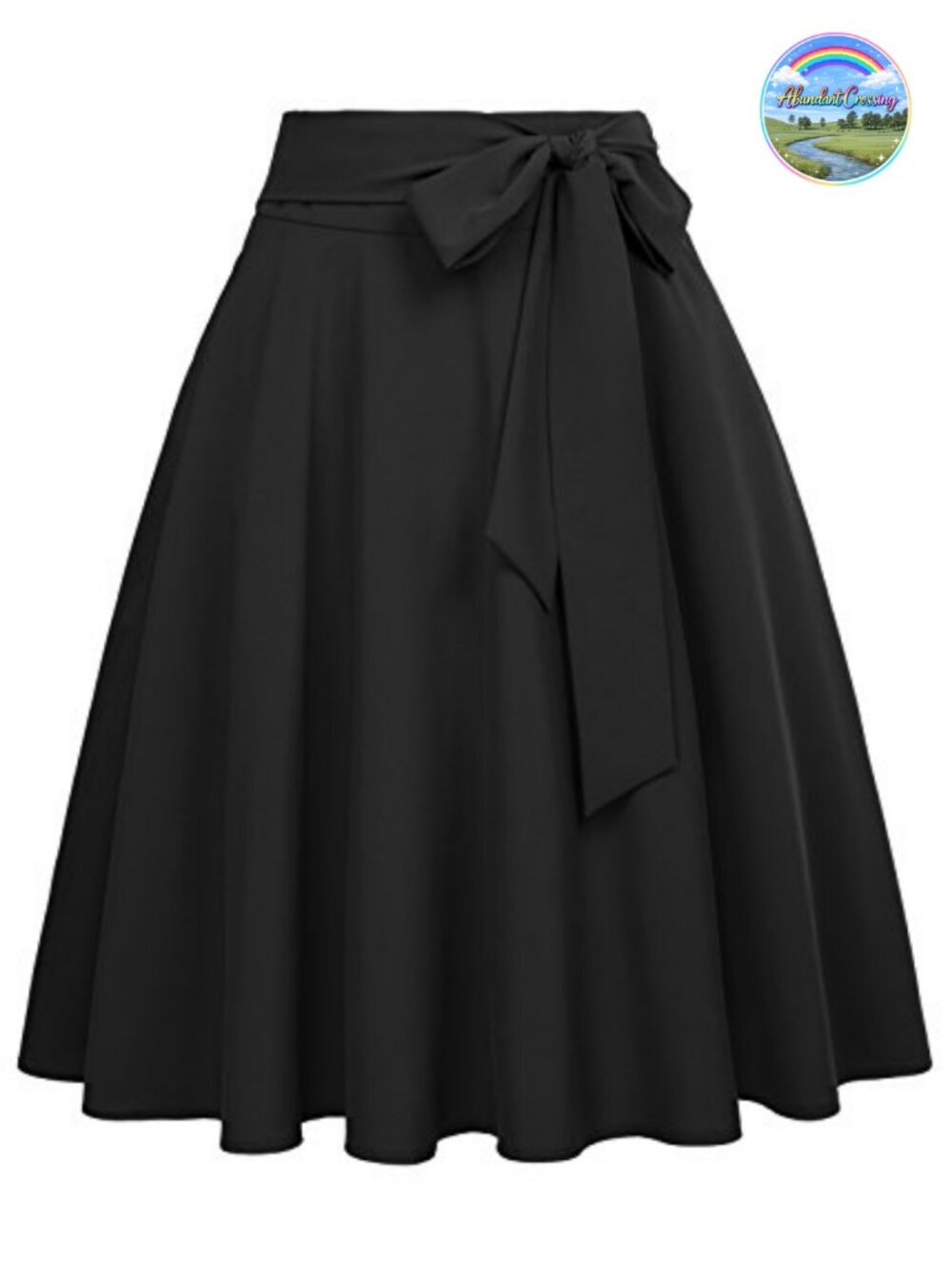 High Waisted A-Line Midi Skirt with Pockets Flared Pleated